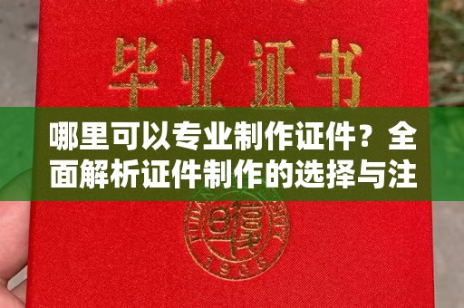 端州哪里可以专业制作证件？全面解析证件制作的选择与注意事项